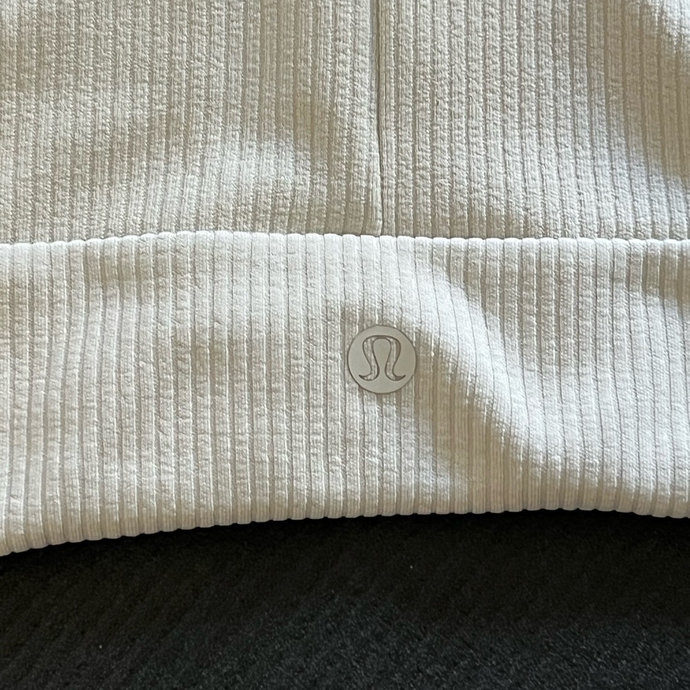 Lululemon Ribbed Softstreme Mockneck Cropped Tank Top in Bone - Picture 6 of 8